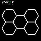 Ener-J Hexagon LED Garage Light 160W, 4000K Natural White Modular Ceiling Lighting Kit