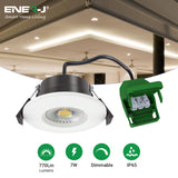 Colour Switching Fire Rated LED Downlight 70mm Cut-Out 7W (60W Equivalent) 3000K-4000K-6000K 770lm Dimmable 60 Deg Beam Angle. With Easy Loop in Loop Out Terminals