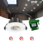 Colour Switching Fire Rated LED Downlight 70mm Cut-Out 7W (60W Equivalent) 3000K-4000K-6000K 770lm Dimmable 60 Deg Beam Angle. With Easy Loop in Loop Out Terminals - Single Pack