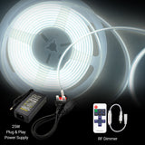 5m LED COB Strip 320L/M 24V, 6000K with RF Dimmer and 25W Plug & Play Power Supply