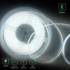 5m LED COB Strip 480L/M 24V, 6000K with RF Dimmer and 25W Plug & Play Power Supply