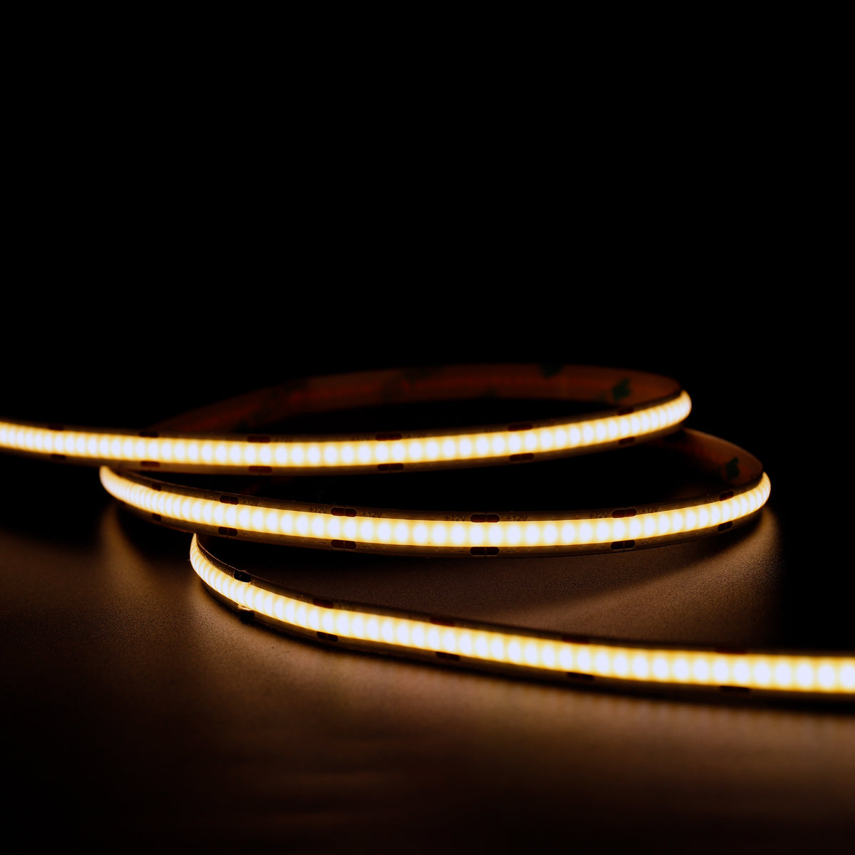 24V COB LED Strip Lights with 320 LEDs/M, 10W/M, 1100lm/M, CRI 90-92, 5m Roll, 3000K, IP65