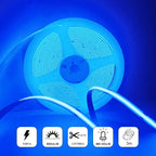 5m LED COB Strip 480L/M 24V, Blue with RF Dimmer and 12W/M Plug & Play Power Supply