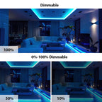 5m LED COB Strip 480L/M 24V, Blue with RF Dimmer and 12W/M Plug & Play Power Supply