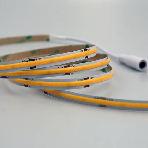 24V COB LED Strip Lights with 480 LEDs/M, 10W/M, 800lm/M, CRI 90-92, Red Colour