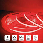 5m LED COB Strip 480L/M 24V, Red with RF Dimmer and 25W Plug & Play Power Supply