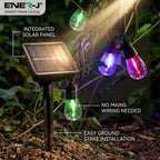 Solar RGB Meteor Show String Lights for festive season, 10 Meters 10 Lamps, IP44