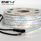 10 Meter Solar LED Strips with Silicon cover, IP65, 6V 8W Solar Panel with 6000 mAh battery, Remote Included. 3000K