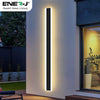 Ener-J 100cm Modern Outdoor LED Wall Light, 18W Waterproof IP65 Black, Warm White