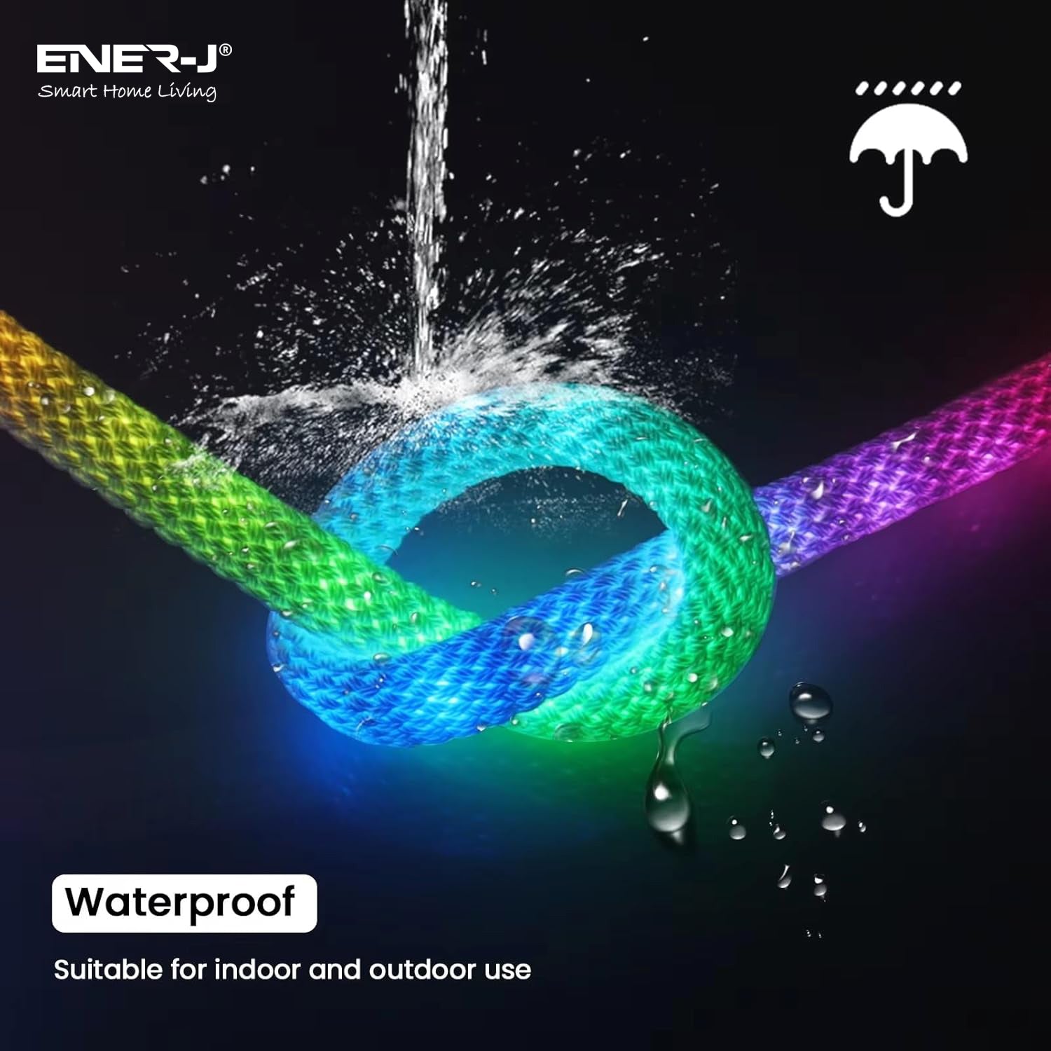 ENER-J NeonTwist RGBIC Braided Rope Light 5 m Kit with Remote