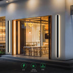 120cm Modern LED Outdoor Wall Light Bar 24W IP65 Waterproof Warm White - Matte Black