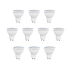 Pack of 10 5W GU10 LED Bulb, Replacement 50W Halogen, 400lm, Non-Dimmable - 3000K