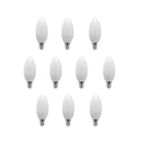 Pack of 10, C37 4W E14 Small Edison Screw LED Candle Bulbs, 40Watt Incandescent Bulb Equivalent, Day White 320lm, Non Dimmable, Candle Light Bulbs