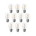Pack of 10 units, LED Classic B22 Bayonet Cap Light Bulbs, 6W Equivalent 60W, 660lm, Warm White 2700K, Filament Clear, Non Dimmable