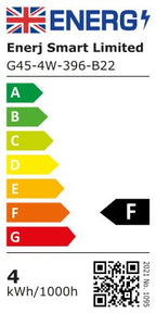 Pack of 10 units, B22 LED Light Bulb, Golf Ball G45 Bulbs, 35W Incandescent Equivalent, 3W 320lm Bayonet Lightbulb - 6000K