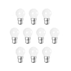 Pack of 10 units, B22 LED Light Bulb, Golf Ball G45 Bulbs, 35W Incandescent Equivalent, 3W 320lm Bayonet Lightbulb - 6000K