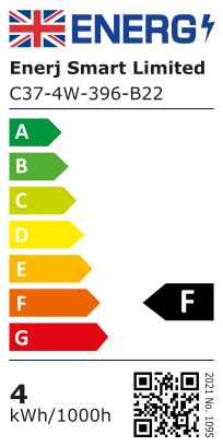 Pack of 10 units, B22 LED Light Bulb, Warm White Candle Bulb C37, 35W Incandescent Equivalent, 3W 320lm Bayonet Lightbulb - 3000K