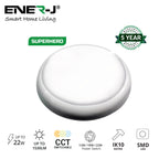 ENERJ Superhero 9-in-1 LED Bulkhead, 12W/15W/18W Power Switchable, 3000K-6000K CCT, IP65 IK10 Impact-Resistant 320mm (Standard / Sensor)