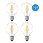 Ener-J G95 LED Filament Globe Bulb Pack of 4 E27 4W 2700K Clear