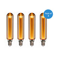 Ener-J T45 LED Filament Tube Bulb Pack of 4 E27 3W 2000K Amber