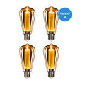 Ener-J ST64 LED Filament Bulb Pack of 4 E27 3W 2000K Vintage Amber