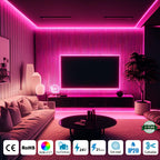 ENER-J 5M COB LED Strip Light | RGB + CCT Tunable White | 24V High Density (840 LEDs/m) | Dotless Illumination