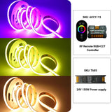 ENER-J 24V RGB+CCT COB LED Strip Lights – 5 Meter Roll (With Power Supply and Remote Controller)