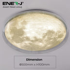 72W Double layer Moon Ceiling/Wall Light, Dimension:Φ 500mm x H 100mm, CCT & Dimming through Remote, IP20