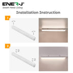 Pack Of 2 20W LED T5 Batten Light, 120cms, 100 Lm/W, With on/off switch, CCT Switchable, 50cms cable, 3 Years warranty