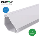 Gypsum LED Cove Light 45 Degree Corner Aluminum Profile, 1 Meter (Pack of 2)