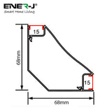 Gypsum LED Cove Light 45 Degree Corner Aluminum Profile, 2 Meters (Pack of 2)