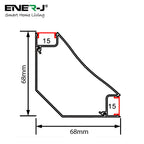 Ener-J 2m Gypsum LED Cove Light 45 Degreesâ Corner Aluminum Profile, White Finish