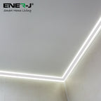 Ener-J 2m Gypsum LED Cove Light 45 Degreesâ Corner Aluminum Profile, White Finish