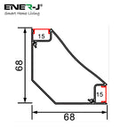 Gypsum LED Cove Light 45 Degree Corner Aluminum Profile- Black, 1 Meter