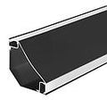 Gypsum LED Cove Light 45 Degree Corner Aluminum Profile- Black, 1 Meter