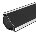 Gypsum LED Cove Light 45 Degree Corner Aluminum Profile- Black, 2 Meters