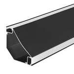 Gypsum LED Cove Light 45 Degree Corner Aluminum Profile- Black, 2 Meters