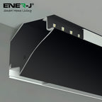 Gypsum LED Cove Light 45 Degree Corner Aluminum Profile- Black, 2 Meters (Pack of 2)