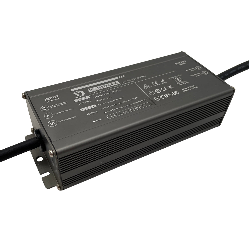 ENER-J Waterproof 100W 24V Power Supply, Constant Voltage LED Driver (IP65/IP67 Rated)