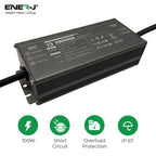 ENER-J Waterproof 100W 24V Power Supply, Constant Voltage LED Driver (IP65/IP67 Rated)