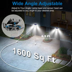 Solar Sensor 3 Heads  Wall Light, 2400 mAh, 6000-6500K