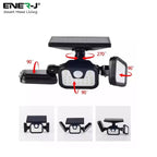 Solar Sensor 3 Heads  Wall Light, 2400 mAh, 6000-6500K