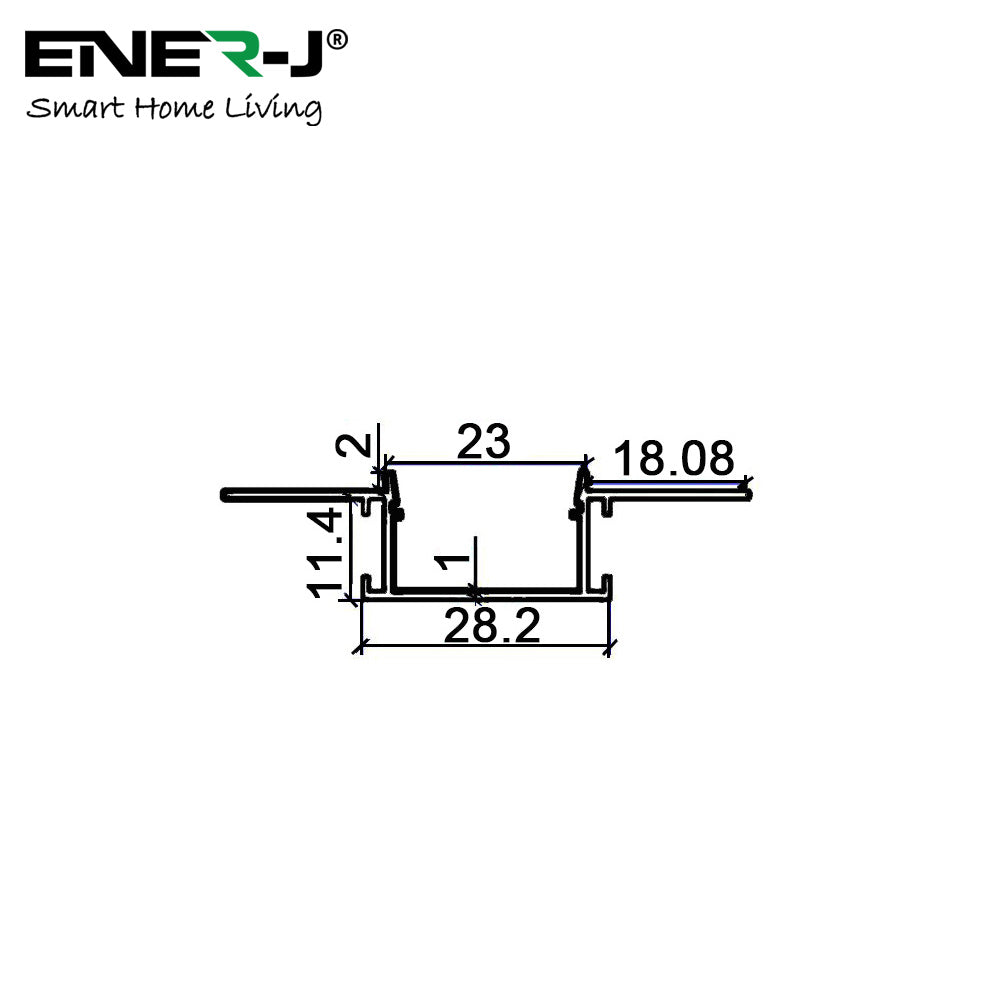 Size: L2000mm x H14.35mm x W60mm
Material: Aluminium body, Polycarbonate (PC) cover & end cap