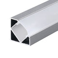 25.21mm x 17.5mm Corner Aluminum Profile with PC Cover - 2m Kit (0.9mm Thickness) (Pack of 4)