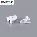 25.21mm x 17.5mm Corner Aluminum Profile with PC Cover - 2m Kit (0.9mm Thickness) (Pack of 4)