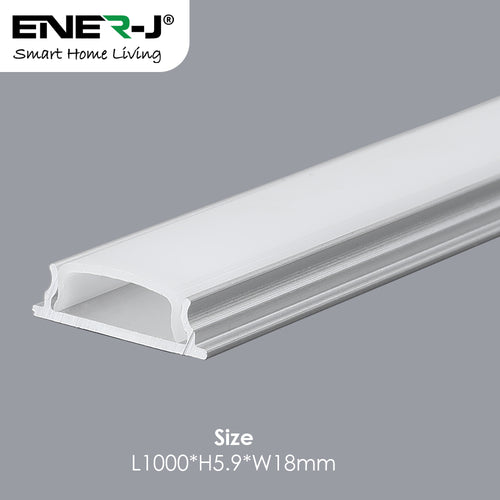 18mm x 5.9mm Bendable Aluminum Profile with PC Cover - 1m Length Kit (0.9mm Thickness) (Pack of 4)