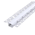 51.3mm x 12.5mm Recessed Plasterboard Trimless Aluminium LED Profile with Flange for Drywall - 2m Kit (1mm Thickness) (Pack of 4)
