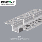 55mm x 12.5mm Recessed Plasterboard Trimless Aluminium LED Profile with Flange for Drywall - 2m Kit (1.2mm Thickness) (Pack of 4)