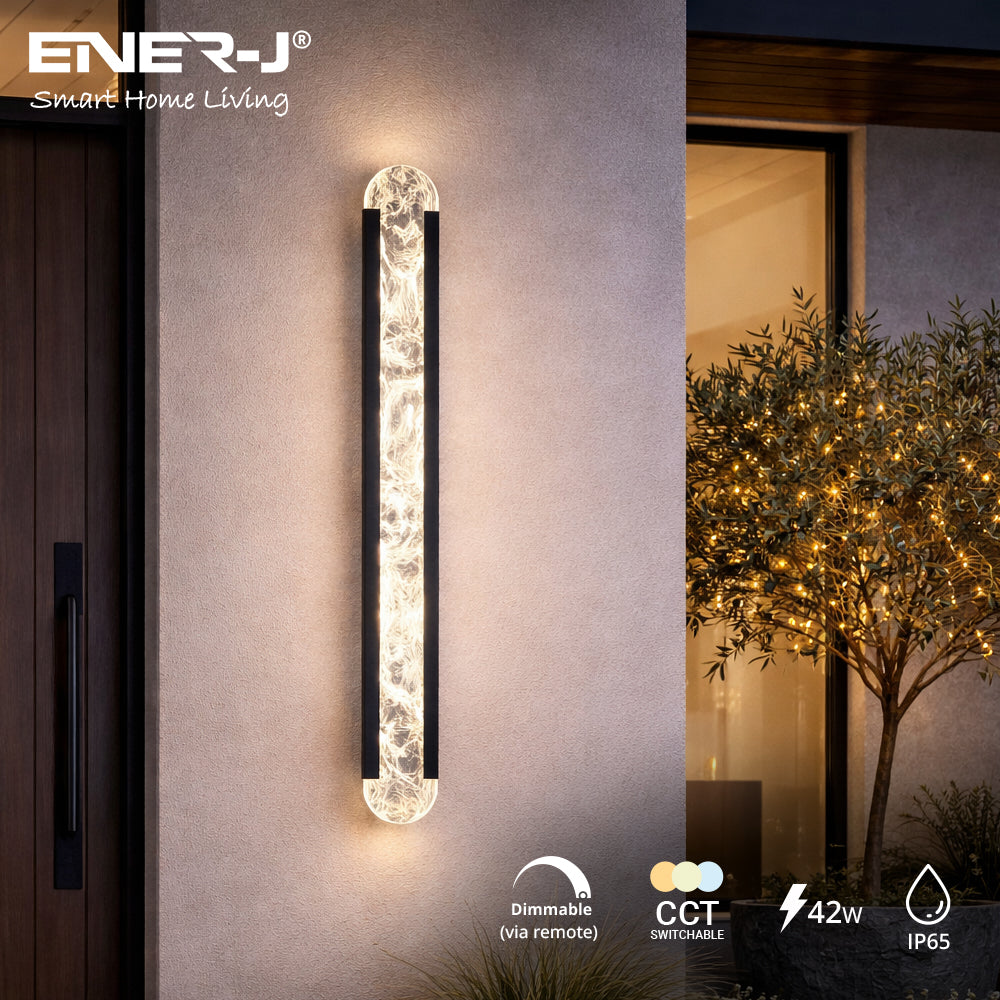 Ener-J 100cm Designer Outdoor LED Wall Light – 42W CCT Tunable & Dimmable – IP65