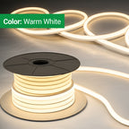 30 Meters 24V Silicon Neon Strip, Size: 10x10mm, IP65. Includes 30pcs Clips & 5 connector cable, Warm White